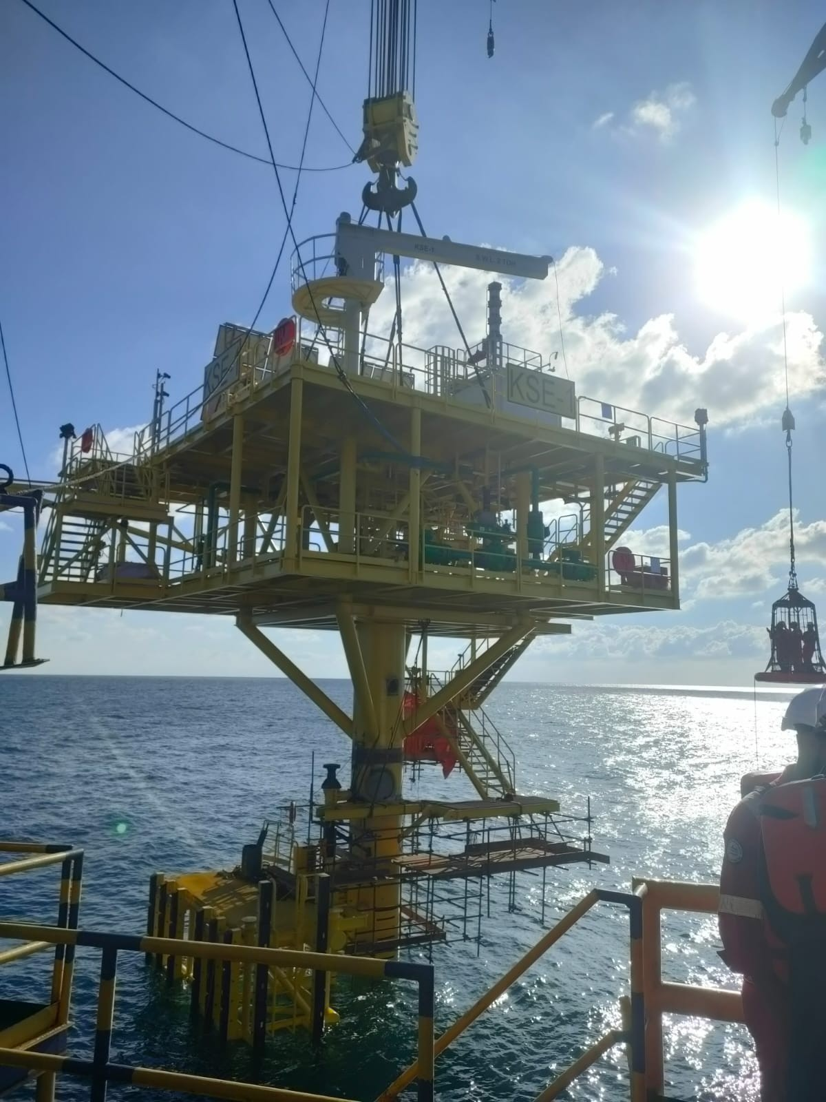 Offshore platform at sea