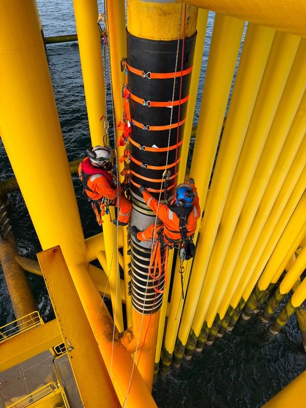 Rope access enables technicians to safely reach and perform specialised tasks in complex areas of offshore and onshore structures