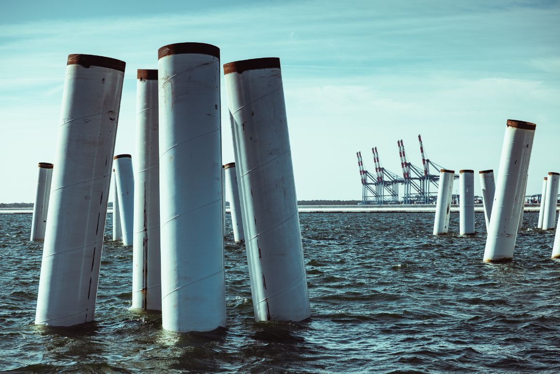Completion of the installation of over 500 piles forming the foundation of the quay for the floating LNG terminal in Gdańsk Bay