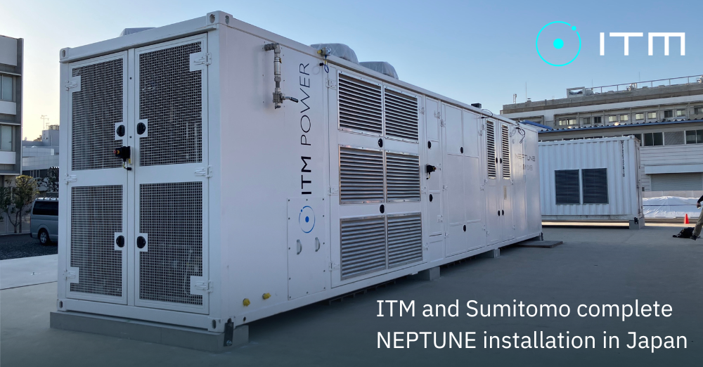 ITM Power's MW-class PEM electrolyzer installed in Japan
