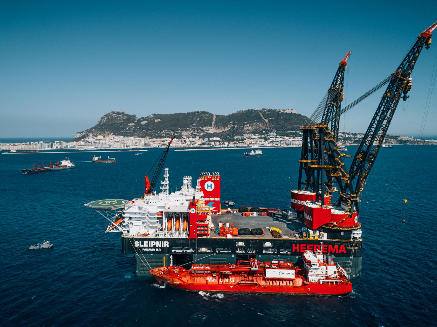 Heerema's Sleipnir bunker LNG in Gibraltar