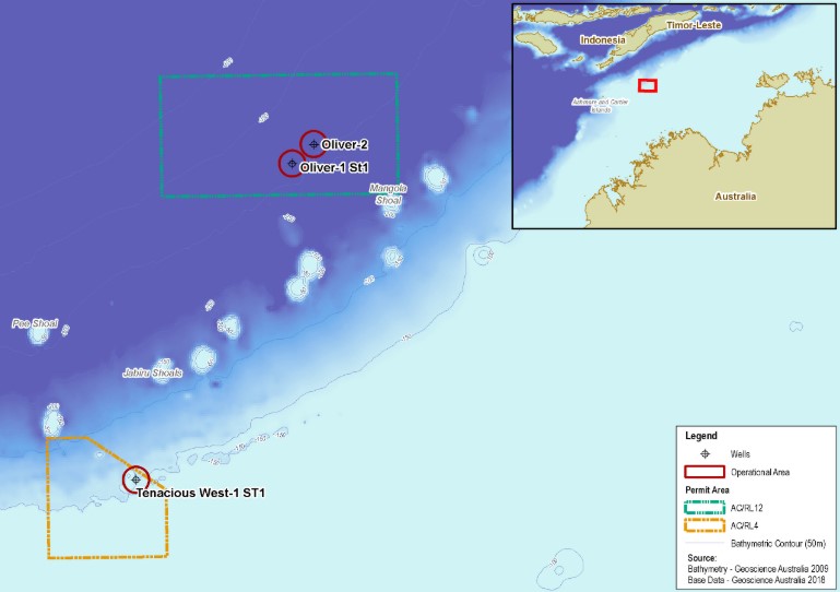 Location of the wells; Source: NOPSEMA