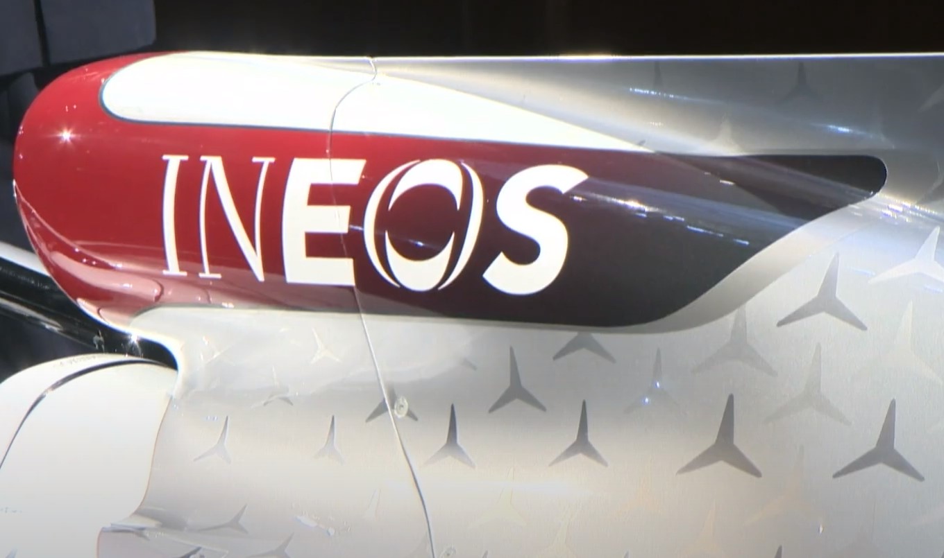 Ineos logo on Mercedes F1 car livery; Source: Ineos
