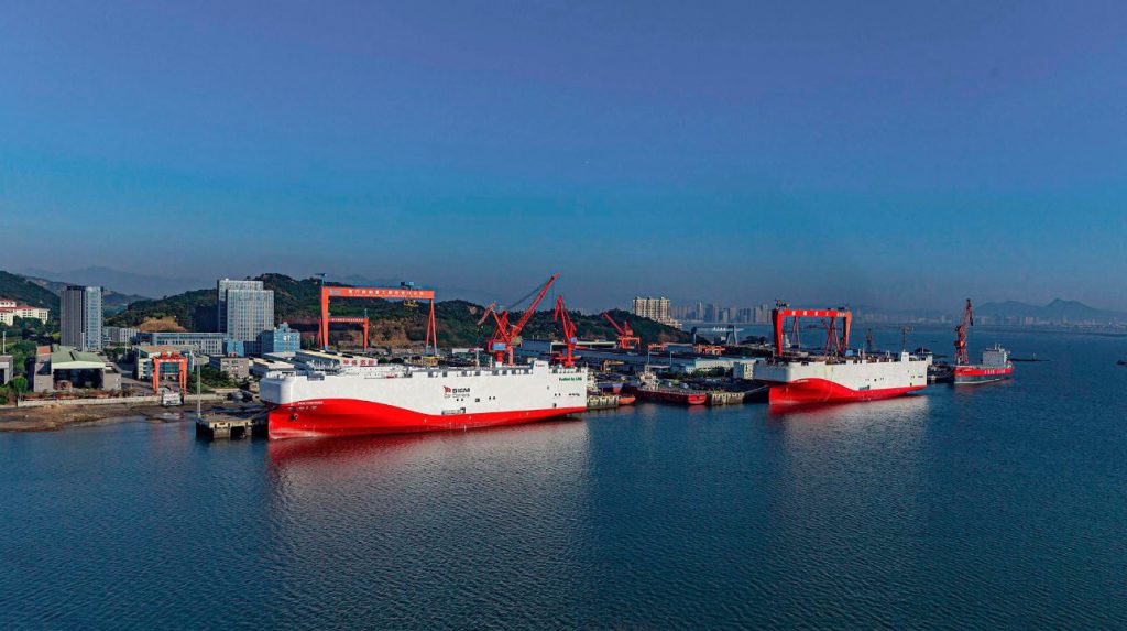 Volkswagen's two LNG-powered ships in Xiamen, China 