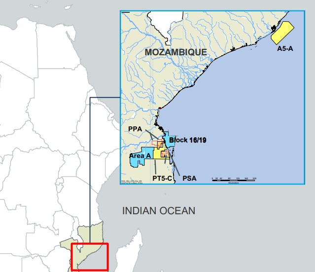 Location of Blocks 16 & 19; Source: Sasol