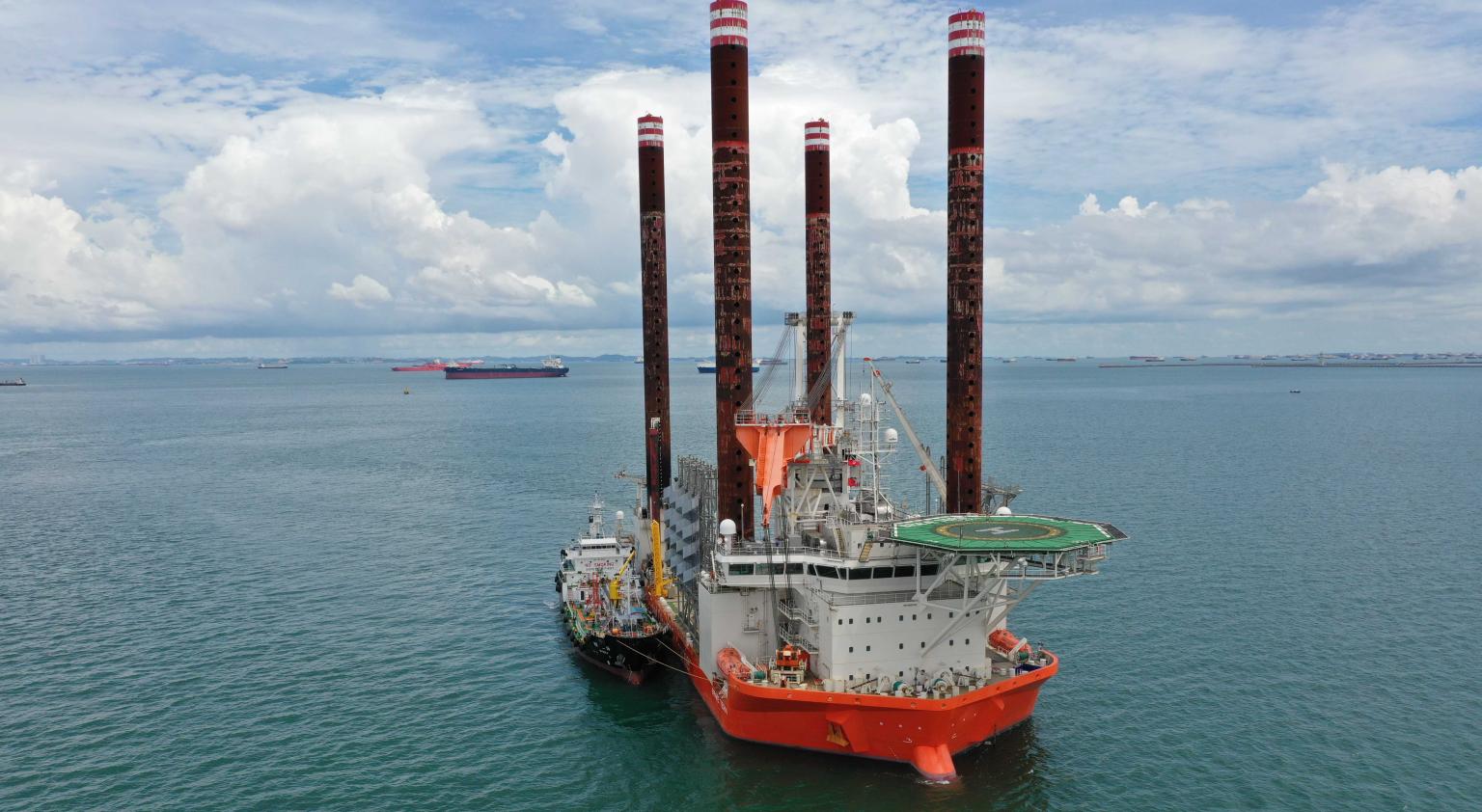 Brave Tern arriving in Singapore