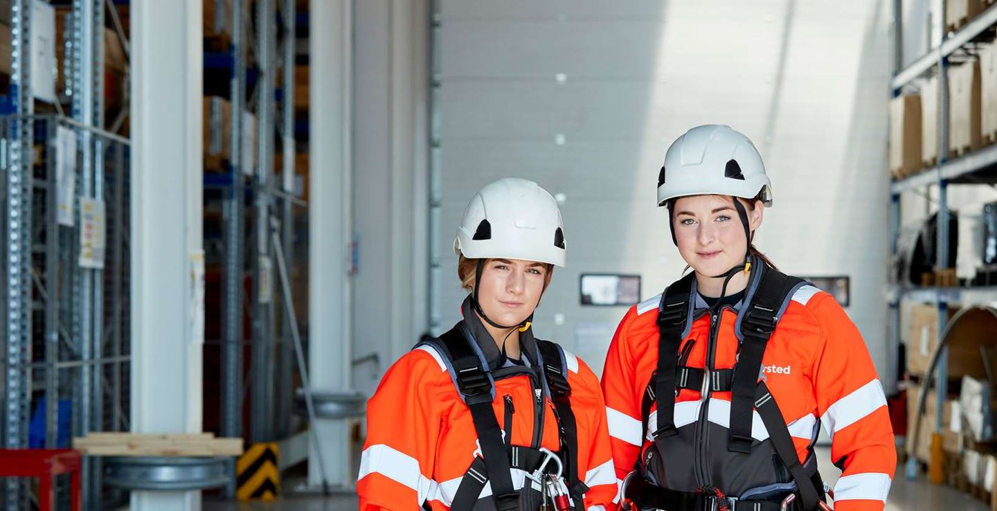 Two of Ørsted wind turbine technicians