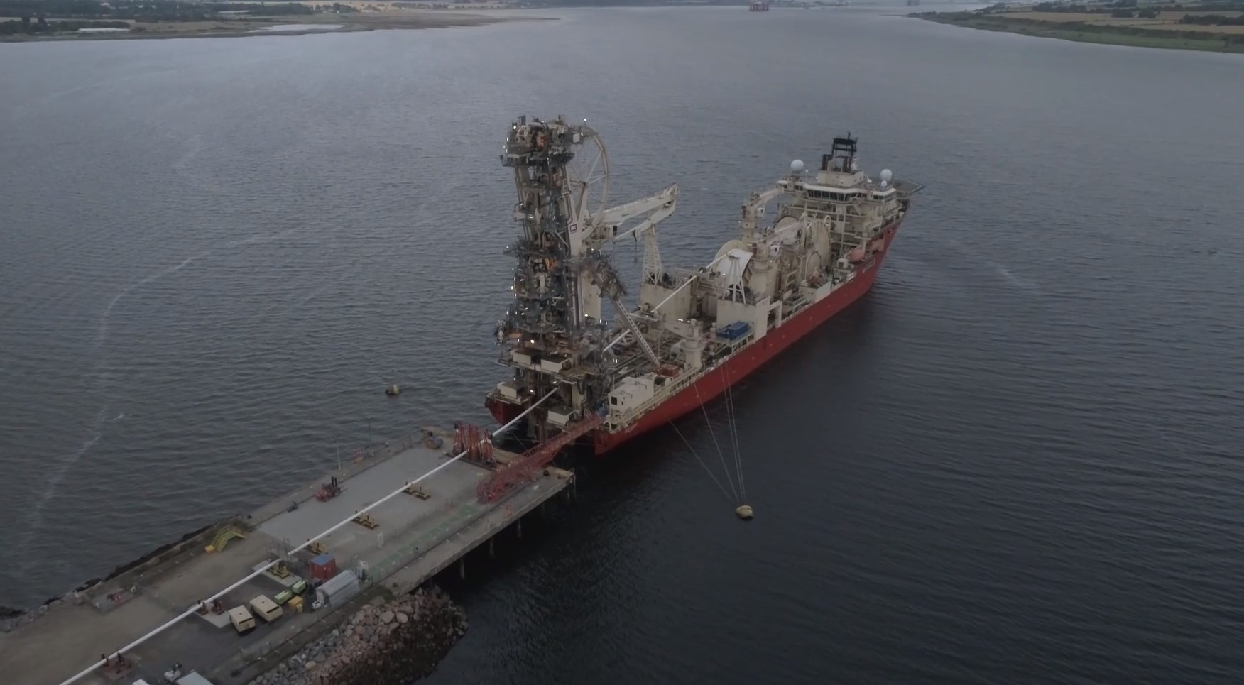 TechnipFMC vessel with Neptune EHT pipeline for Fenja field