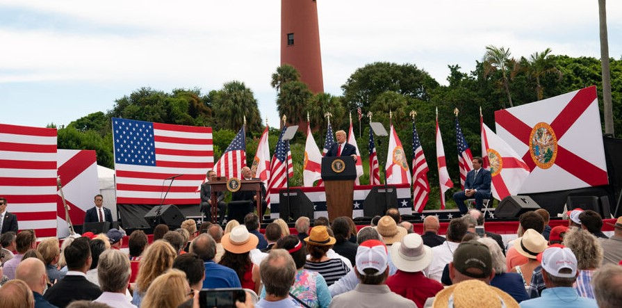 Donald Trump in Florida earlier this month; Source: White House