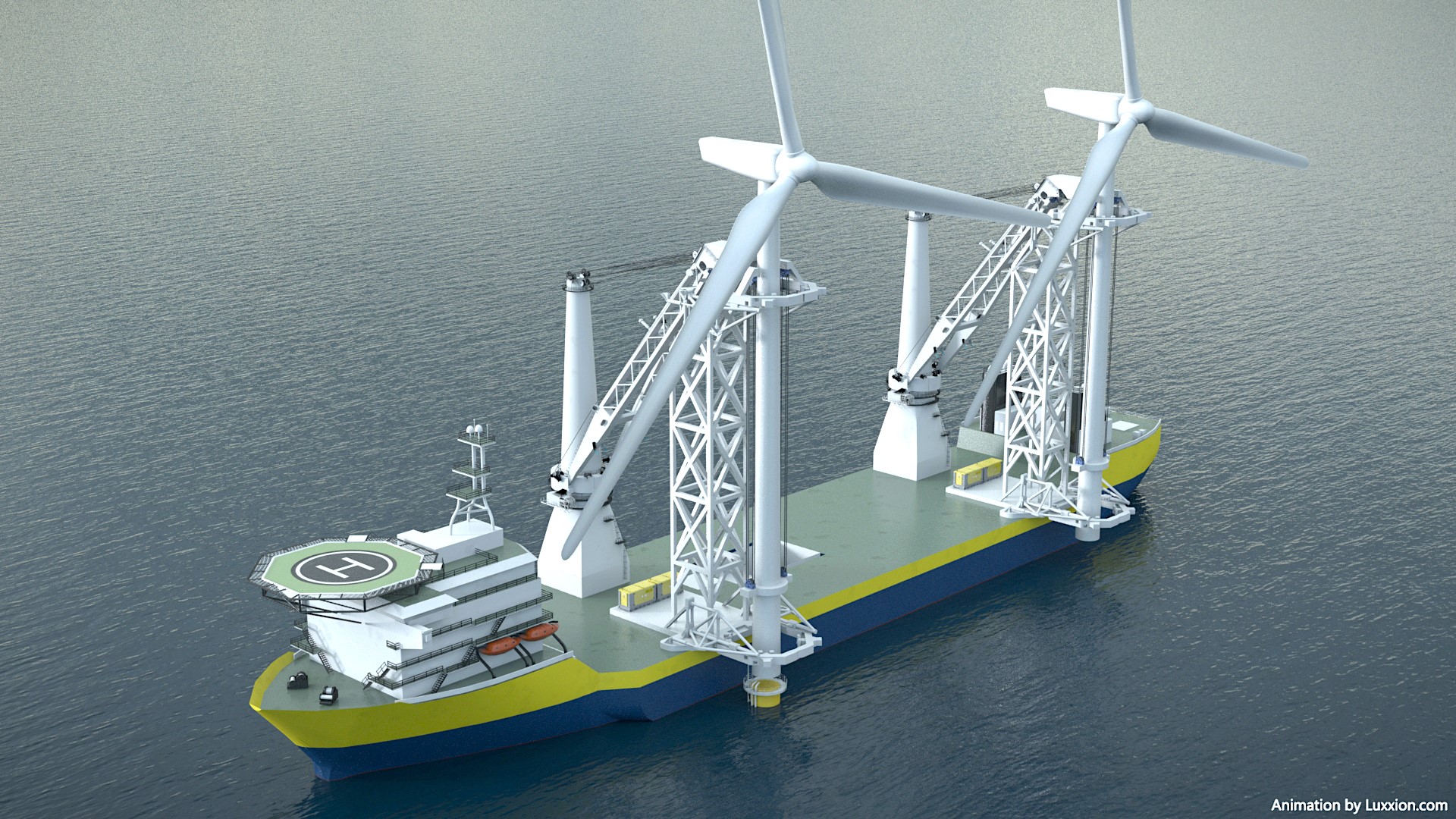 Offshoretronic dual crane vessel, artist impression