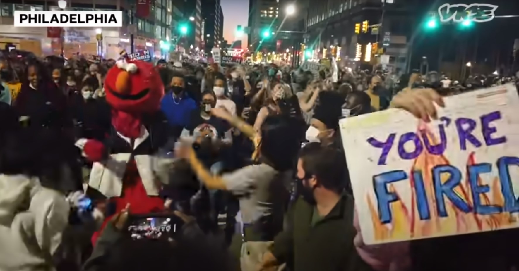 Celebrations following Biden win; Source: Vice News YouTube channel