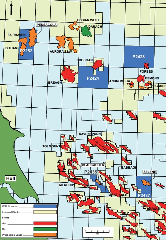Deltic’s Southern North Sea assets, including the Pensacola prospect. - Shell is the operator of Pensacola