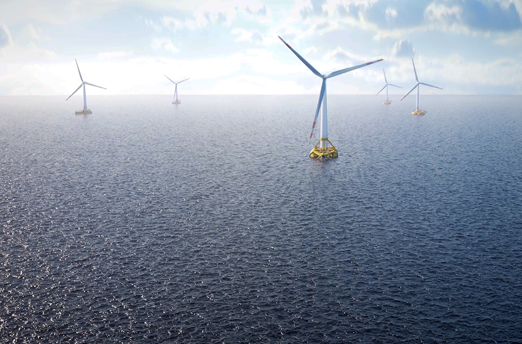 An image rendering Saitec turbines at sea