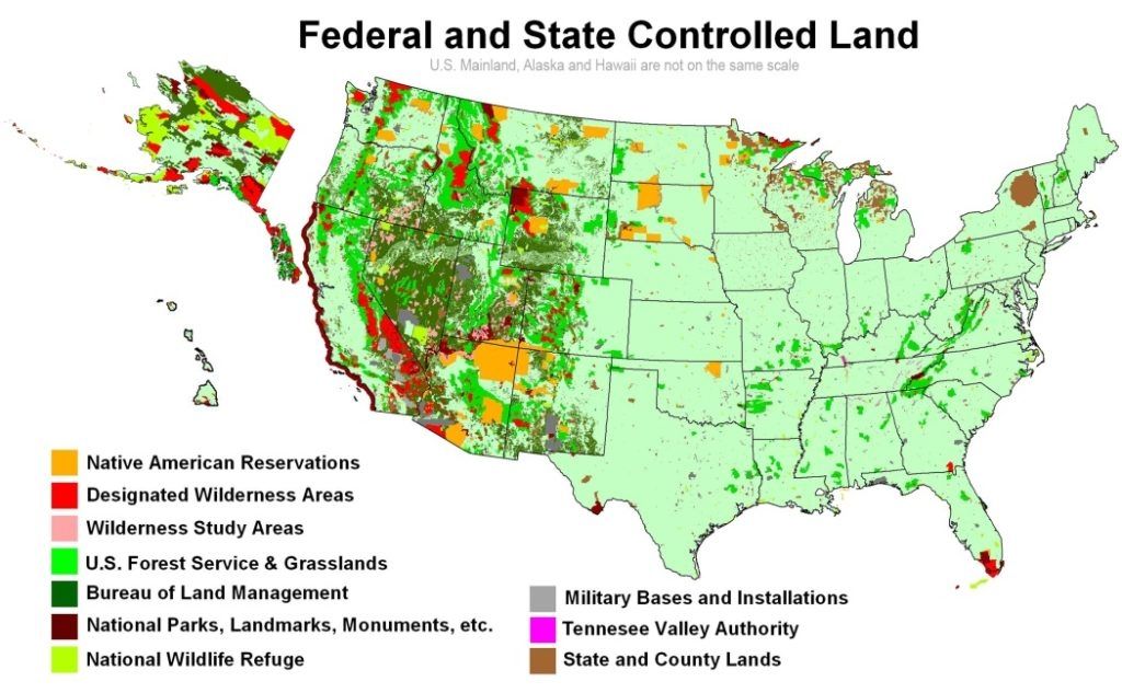 U.S. Federal Land map