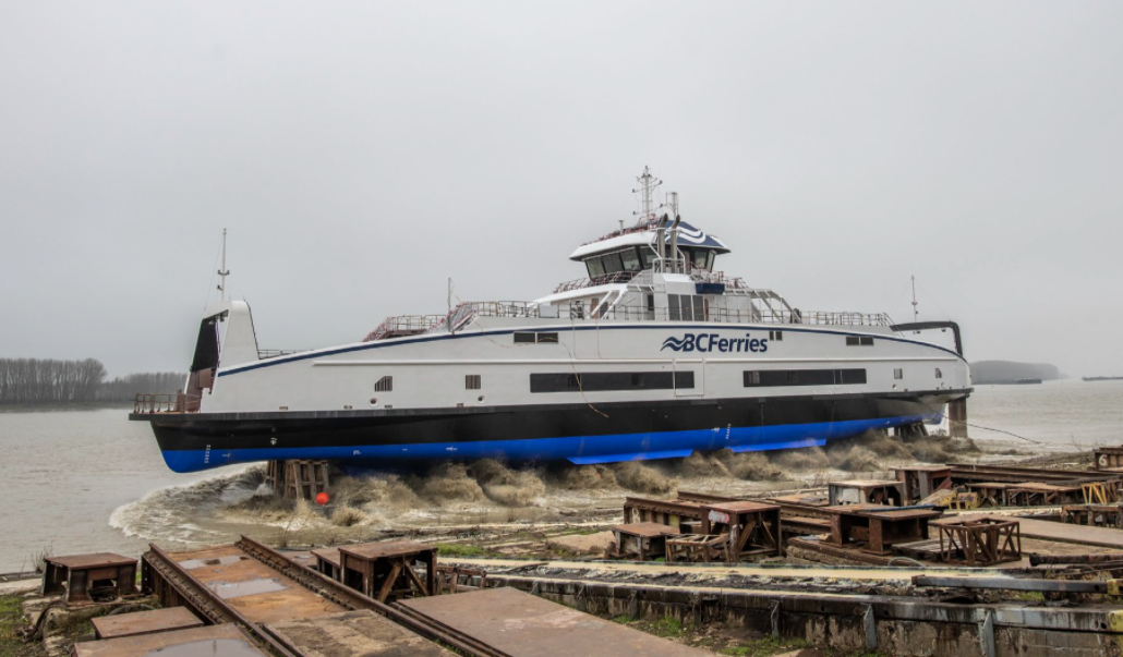 BC Ferries’ fourth Island Class vessel launches at Damen Shipyards Galati in Romania.