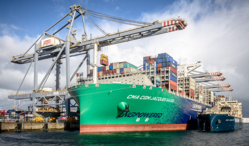 CMA CGM Jacques Saade bunkered by Gas Agility in Rotterdam
