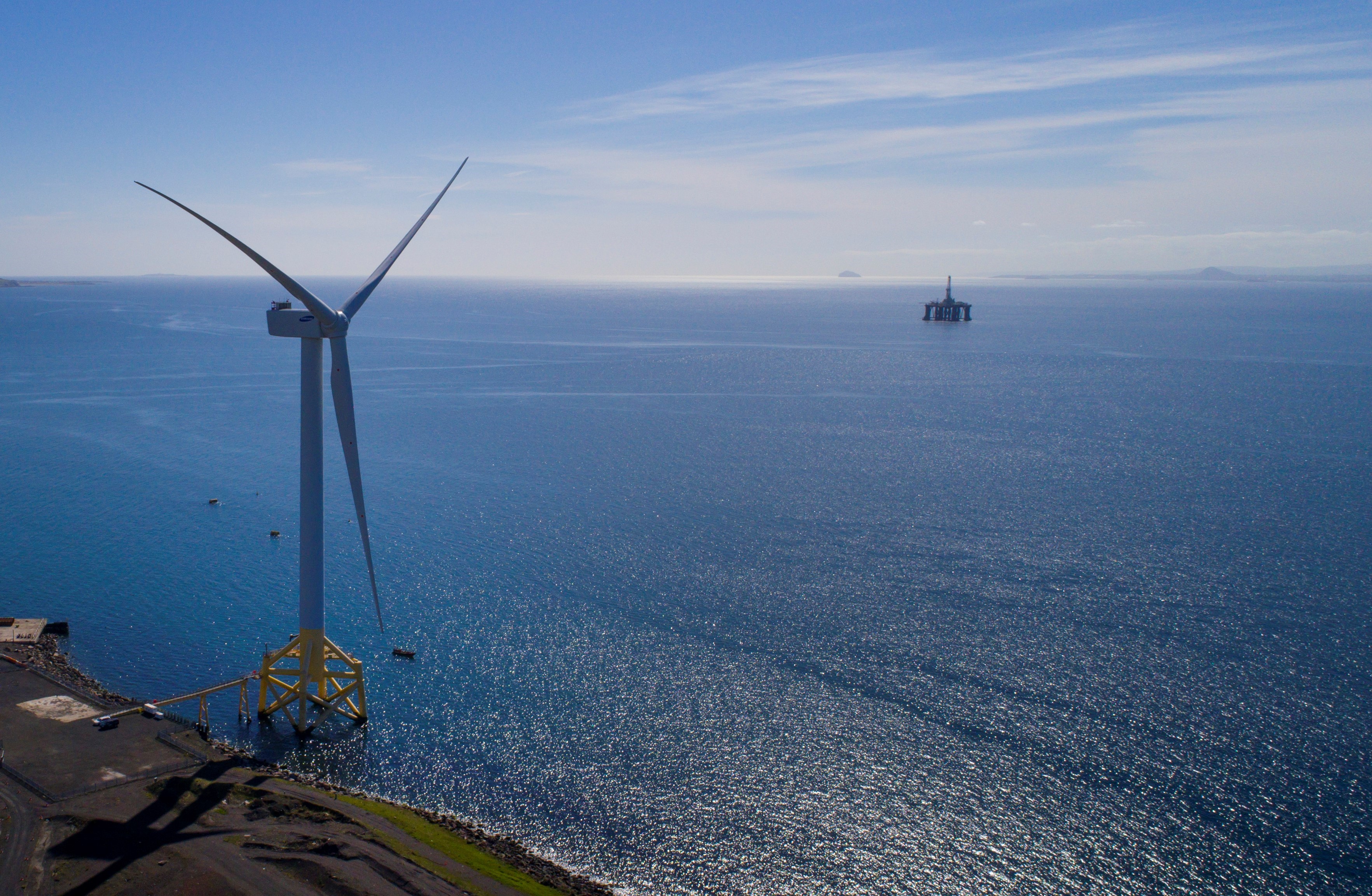 A drone’s eye view of the Levenmouth Demonstration Turbine