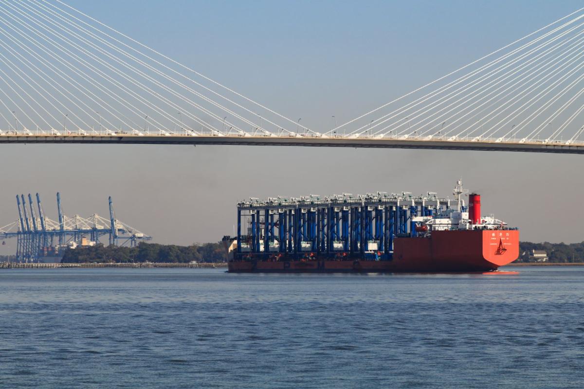 arrival of 15 rubber-tired gantry cranes,