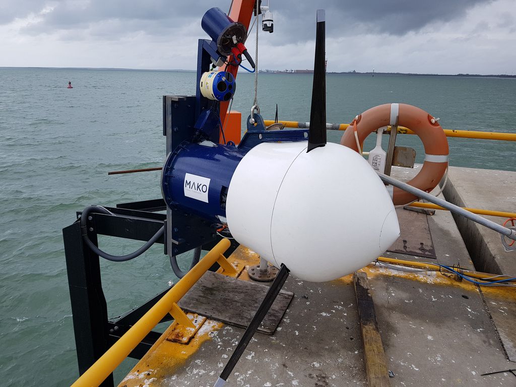 Photo of MAKO tidal turbine (Courtesy of a Mako Tidal Turbines)