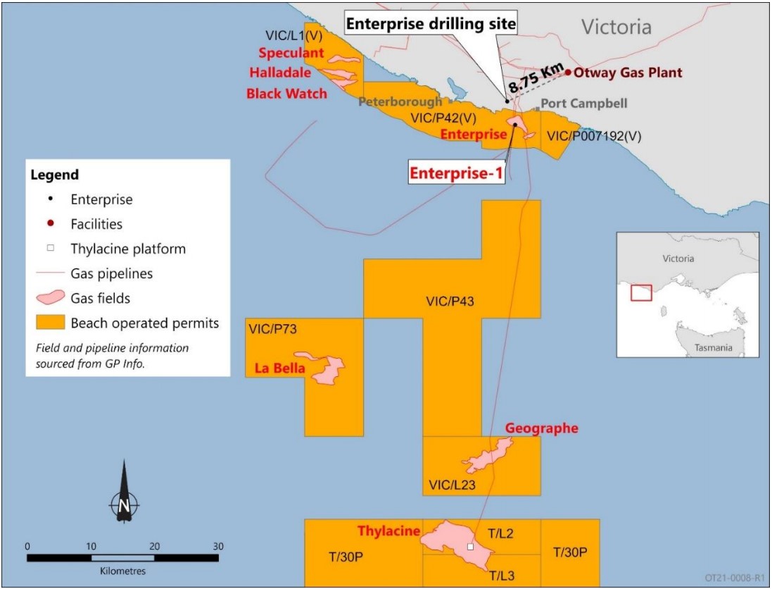 Location of Enterprise field; Source: Beach Energy