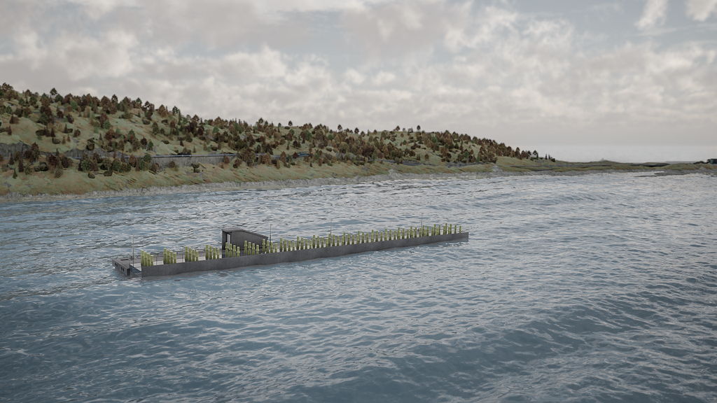 A complete Powerpier can either be stand-alone as a power plant, or can operate as an 'self-financing' wave stopper to shelter marinas like a pier (Courtesy of Havkraft/Moldskred)