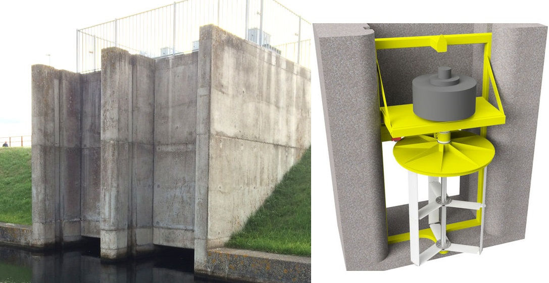 Photo of the sluice in the Port of Flushing that will welcome W2E's 5th generation tidal turbine (Courtesy of Water2Energy)