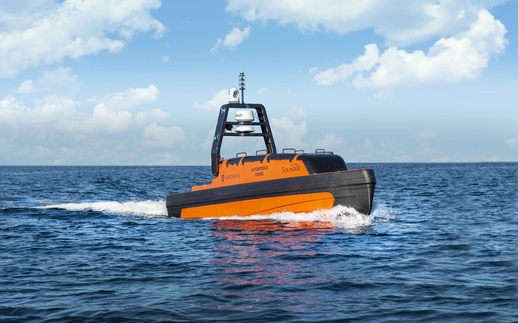 Photo of Kongsberg Maritime's Sounder USV (Courtesy of Kongsberg Maritime)