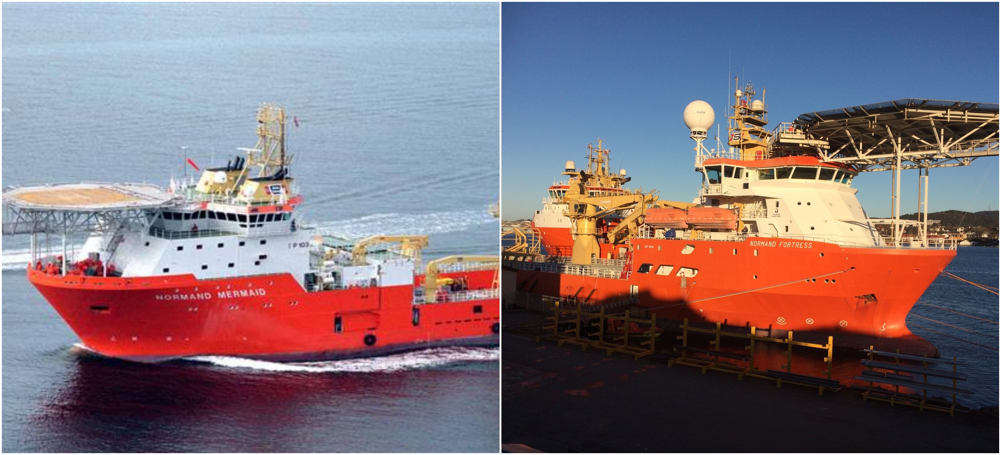 Solstad subsea vessels Fortress and Mermaid