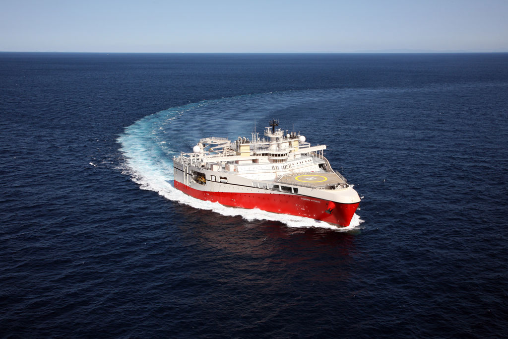 Photo of Ramform Hyperion vessel (Courtesy of PGS)