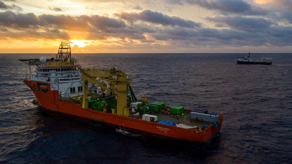 Photo showing Normand Energy, the vessel chartered by GSR to operate the Patania II (Courtesy of DEME)