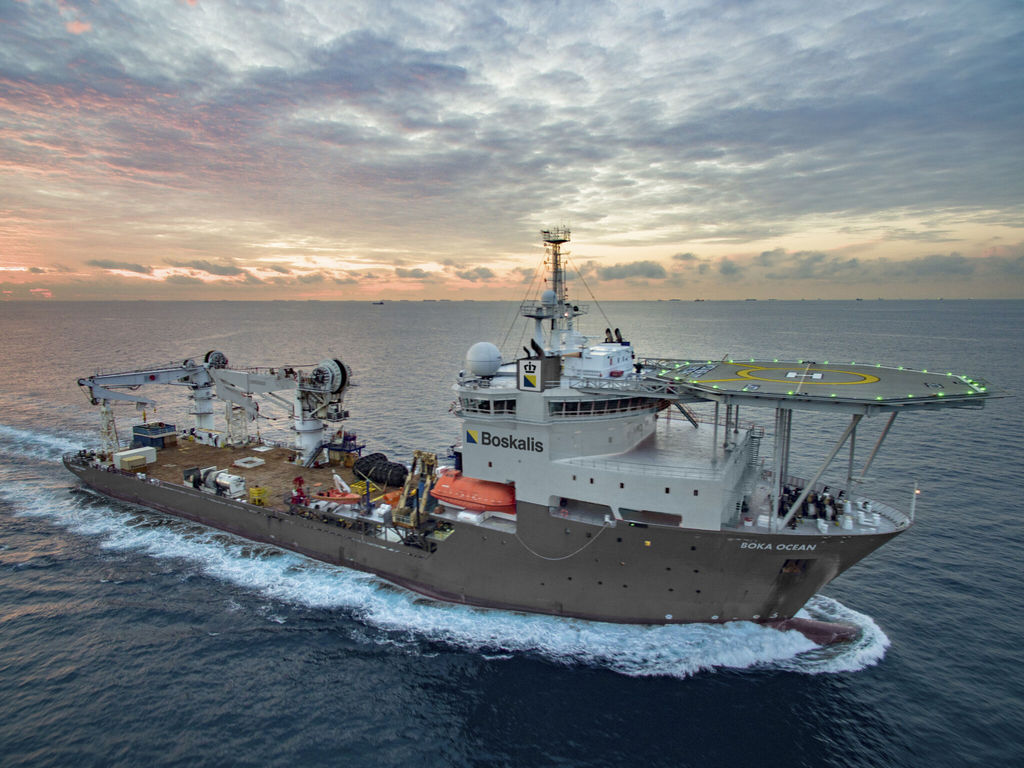 Photo showing the Boka Ocean vessel (Courtesy of Boskalis)