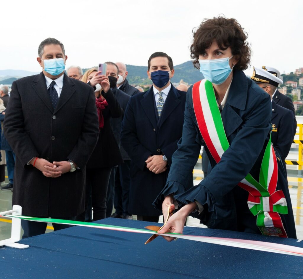 The cutting of the ribbon;