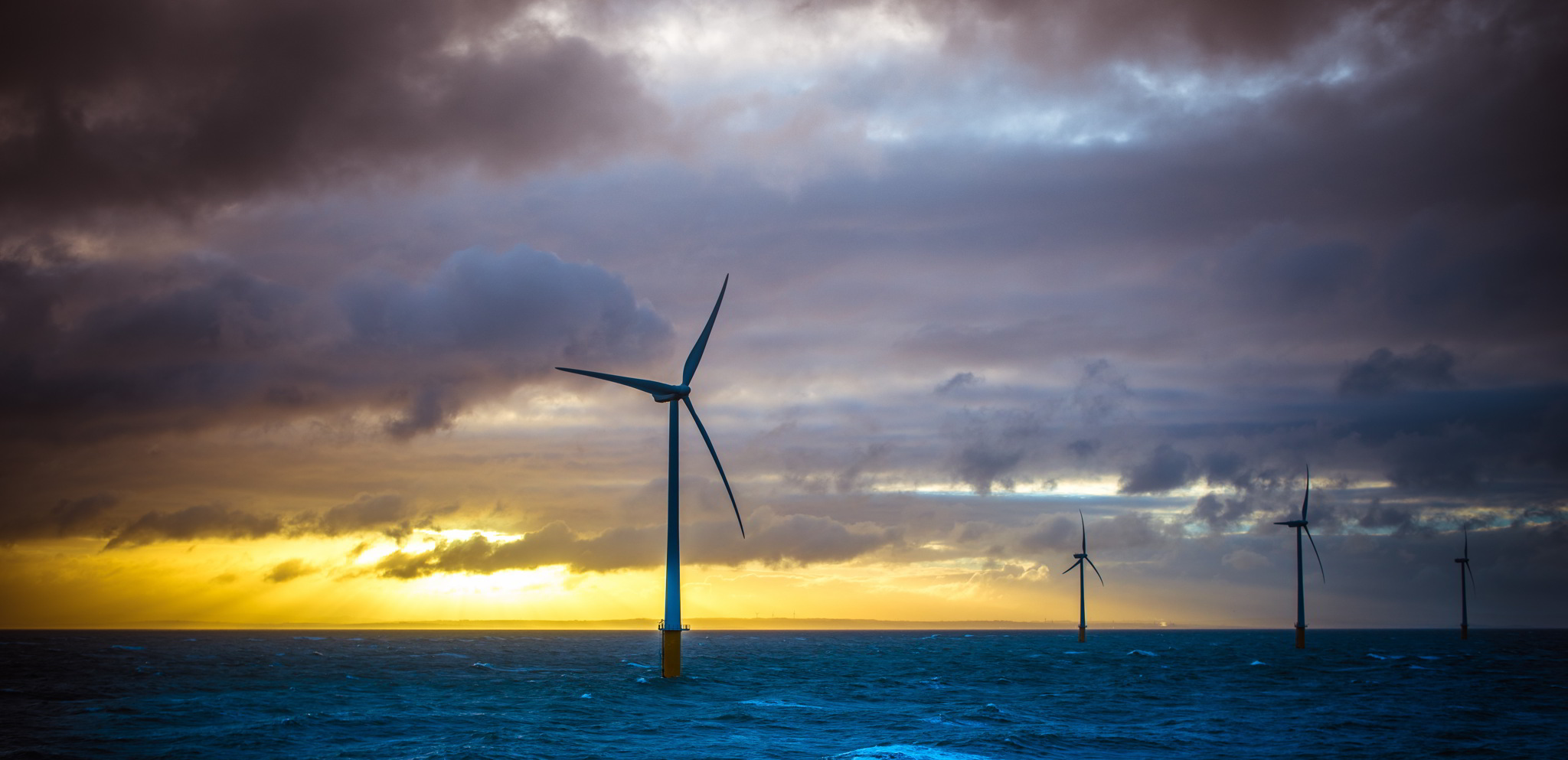 A photo of an offshore wind farm