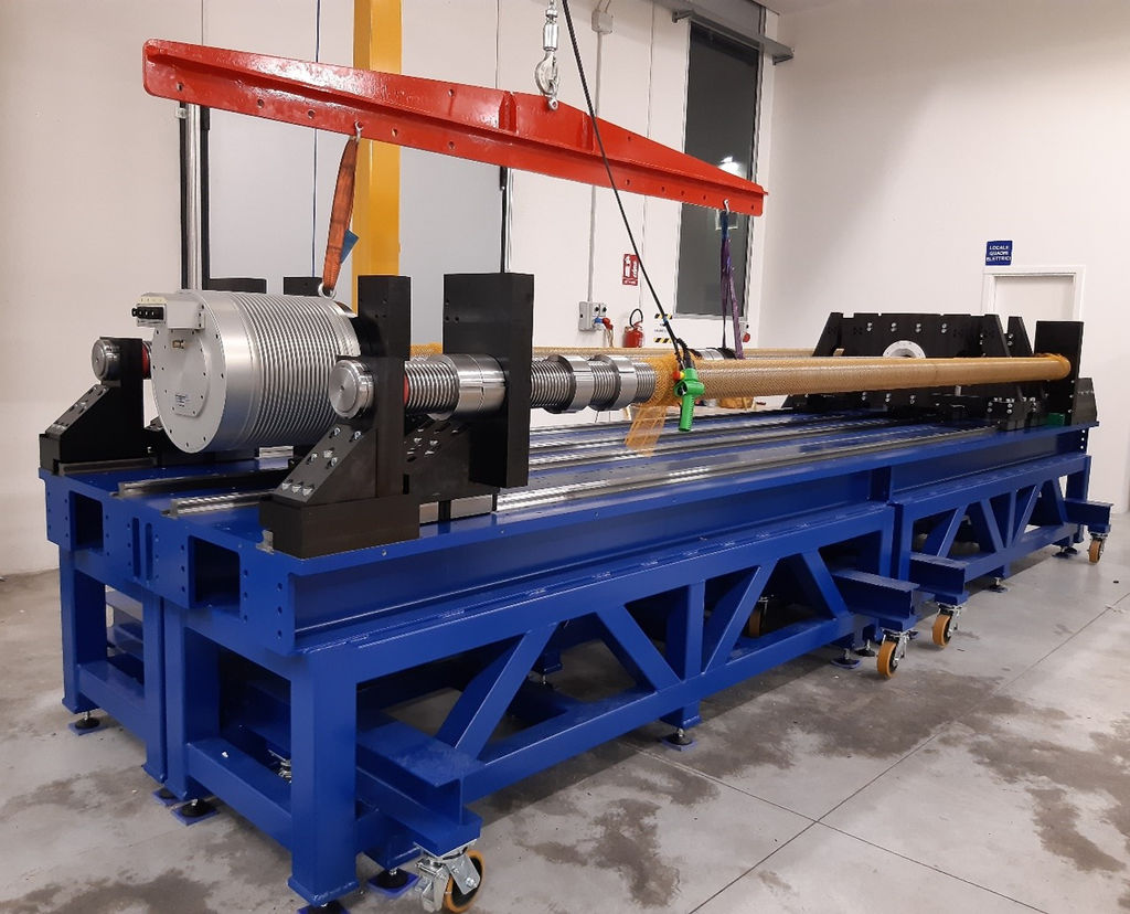 Photo showing the IMAGINE test rig and mounting of EMG prototype at VGA facility (Courtesy of IMAGINE)