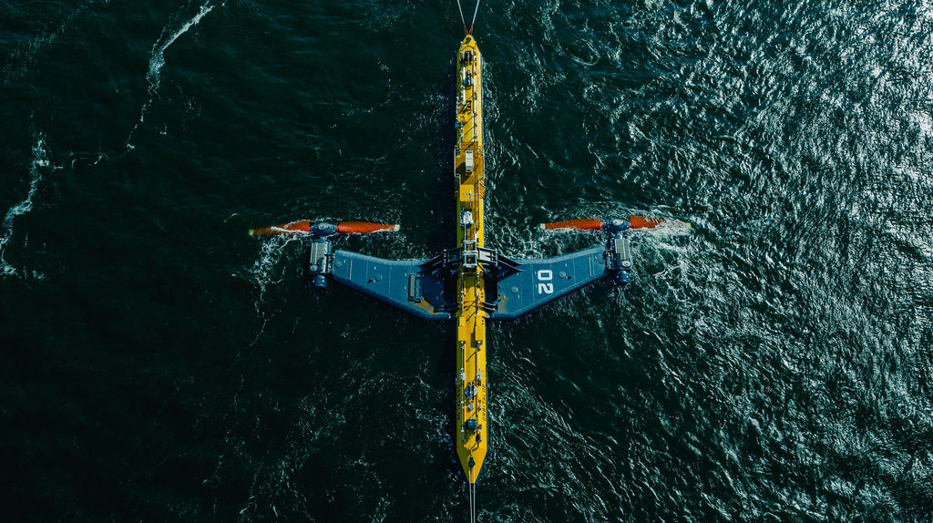 Photo showing Orbital Marine's O2 tidal turbine (Courtesy of Orbital Marine Power)