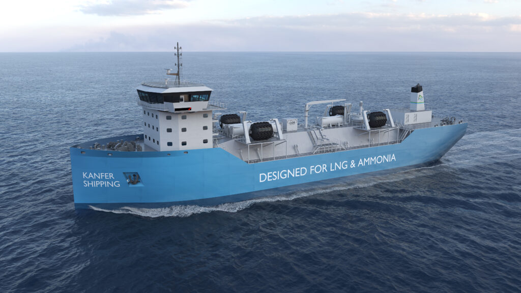 Ammonia-ready LNG bunkering vessel