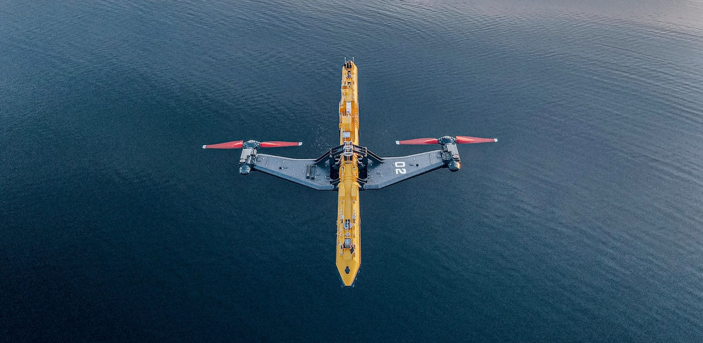 Photo showing Orbital's O2 tidal turbine (Courtesy of Orbital Marine Power)