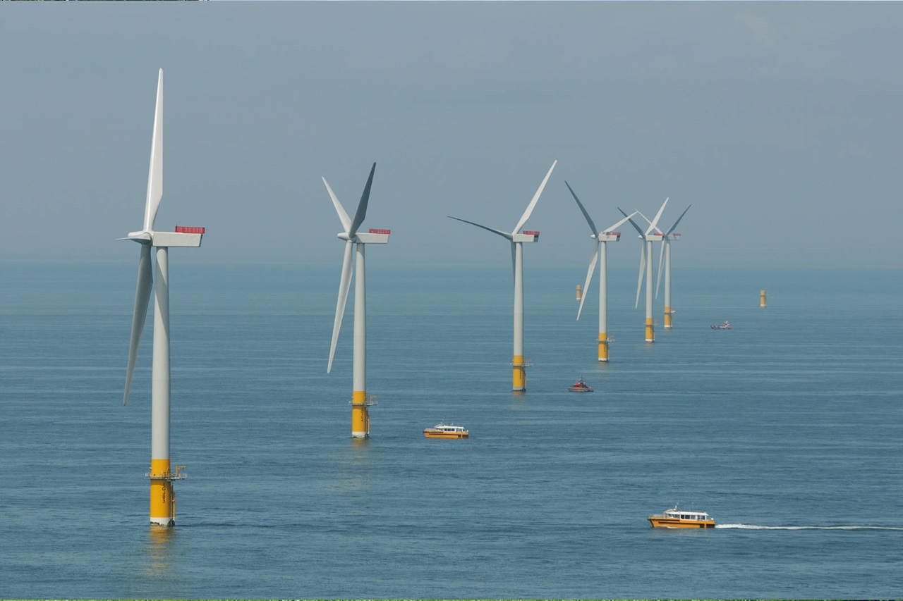 A photo of a RWE offshore wind farm