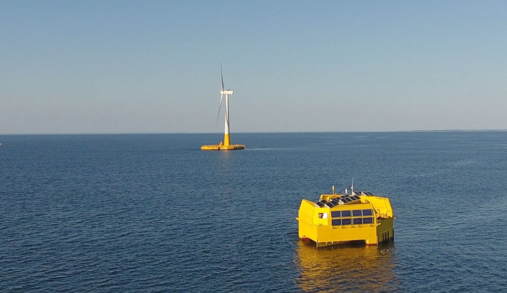 Photo showing WAVEGEM platform at SEM-REV test site (Courtesy of Centrale Nantes/SEM-REV)