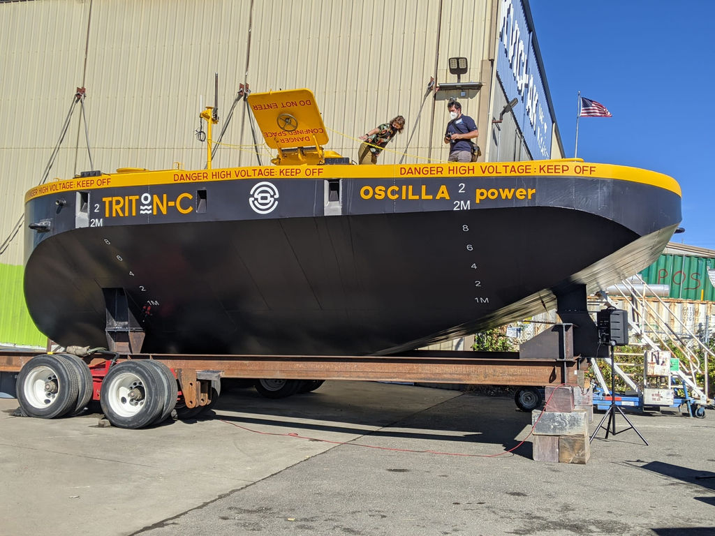 Photo showing the Triton-C wave energy system (Courtesy of Oscilla Power)