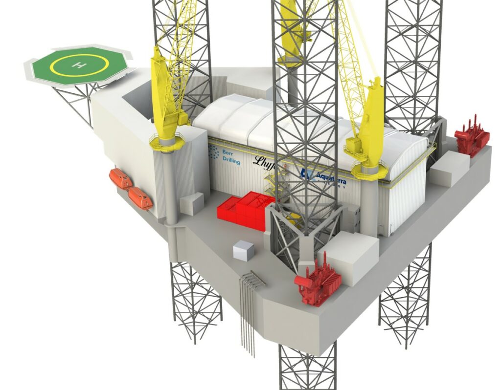 Jack-up rig with electrolyser