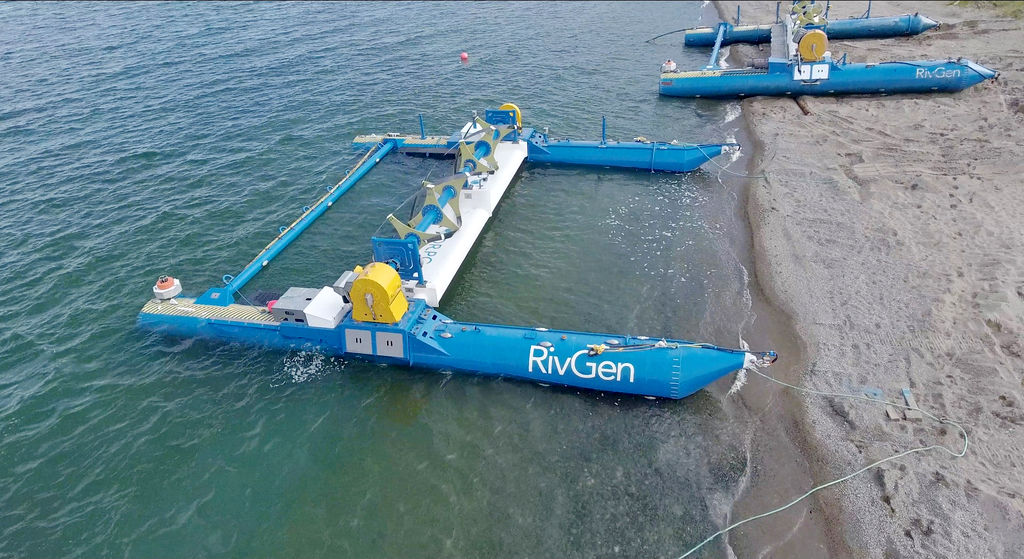 Photo showing the second RivGen power system being prepared for deployment in Alaska (Courtesy of ORPC)