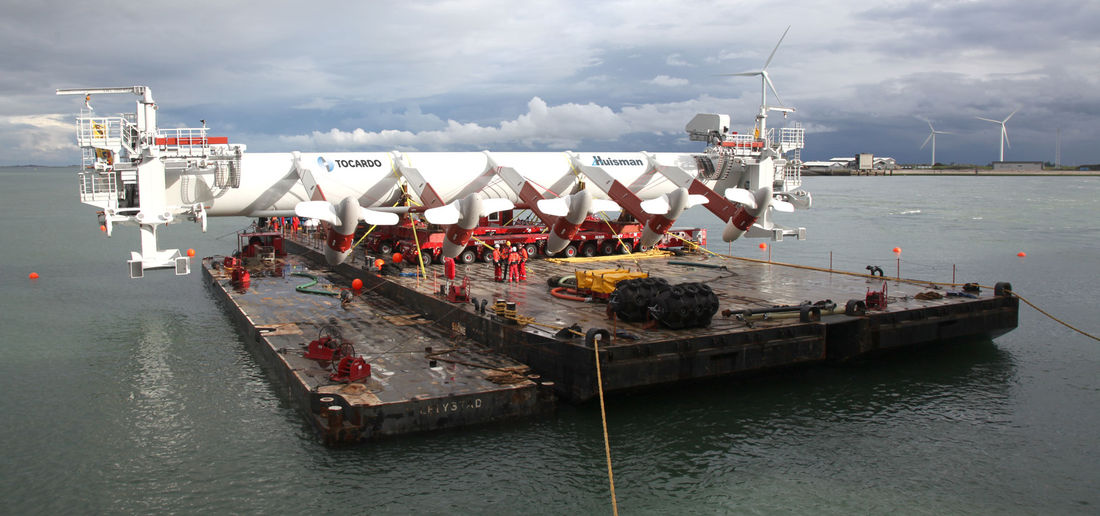 Illustration/Tidal energy array featuring Tocardo tidal turbines (Courtesy of Tocardo)