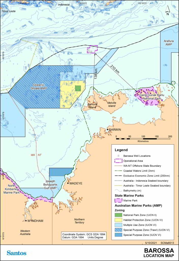 Barossa map; Source: Santos
