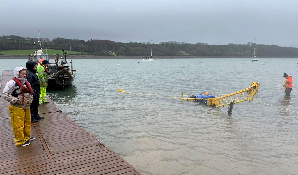 The deployment of C-ADCP device (Courtesy of META)