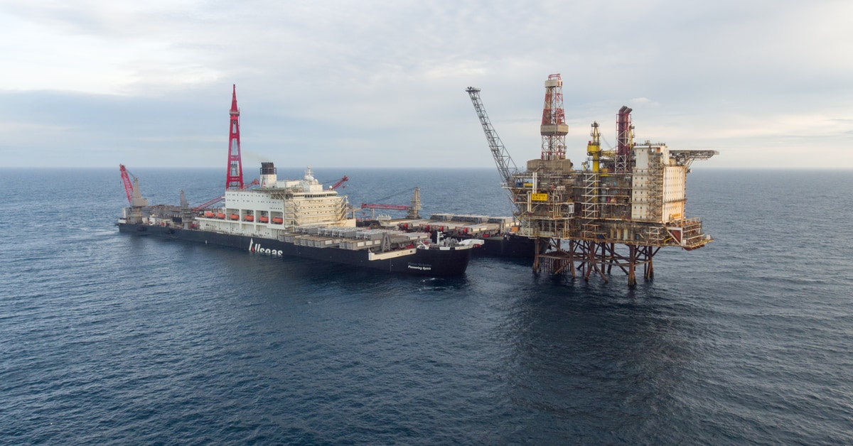 Pioneering Spirit's Gyda move-in - Allseas - North Sea