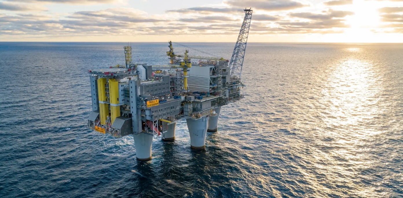The Troll A platform in the North Sea.