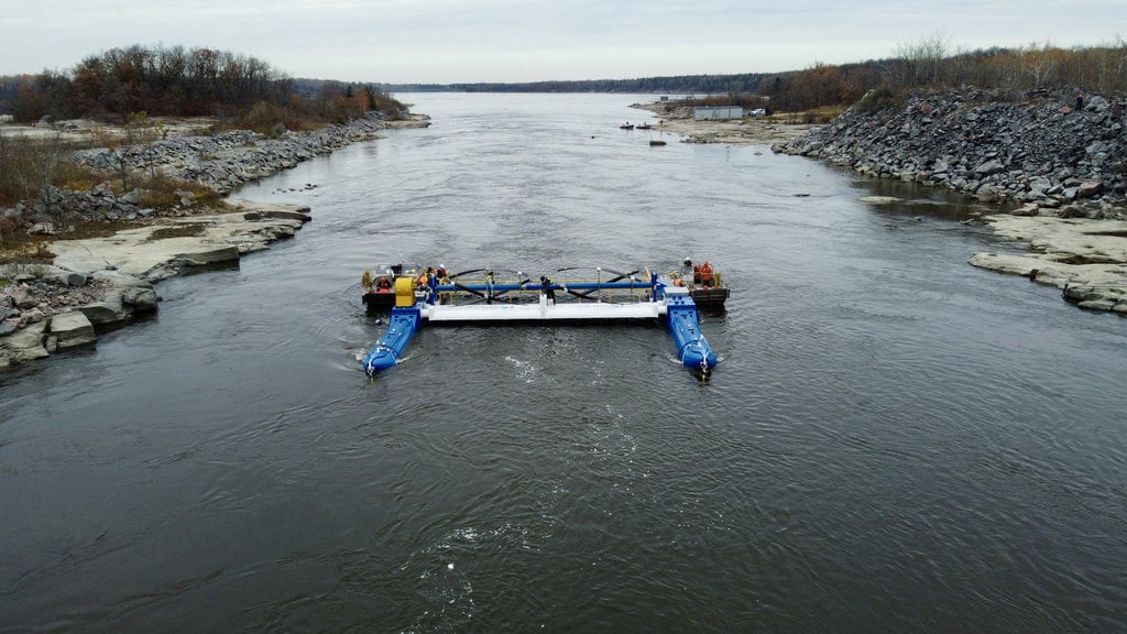 ORPC’s RivGen hydrokinetic power system in Canada (Courtesy of ORPC Canada/Photo by Jim Castle)