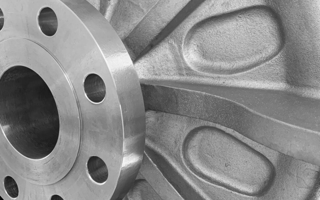 Close-up of titanium casing on Amarinth API 610 pump manufactured for VWS Westgarth