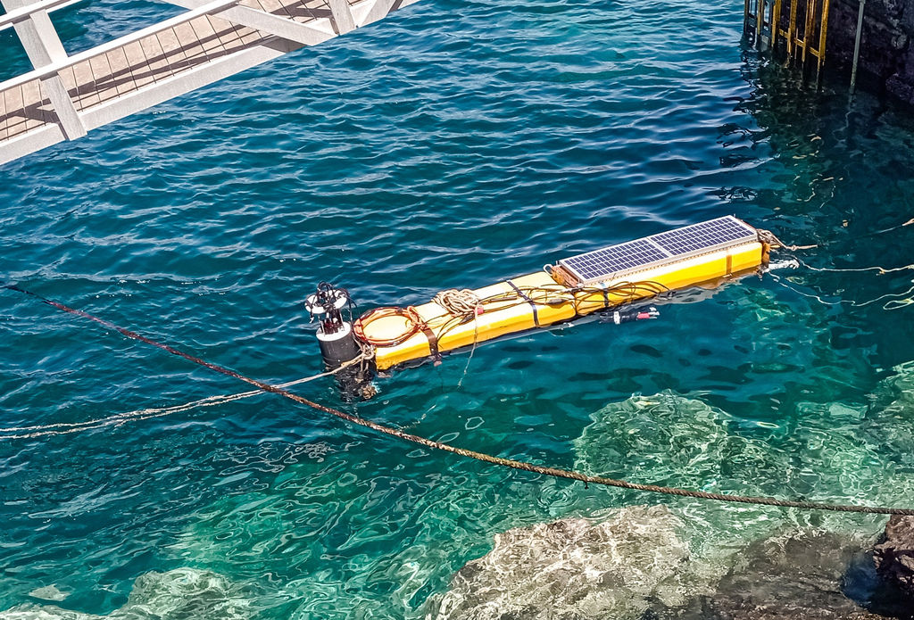 Wavepiston's wave energy technology in Gran Canaria (Courtesy of Wavepiston)